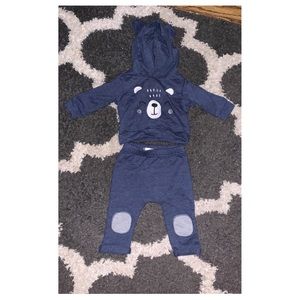 Navy blue teddy bear fit
